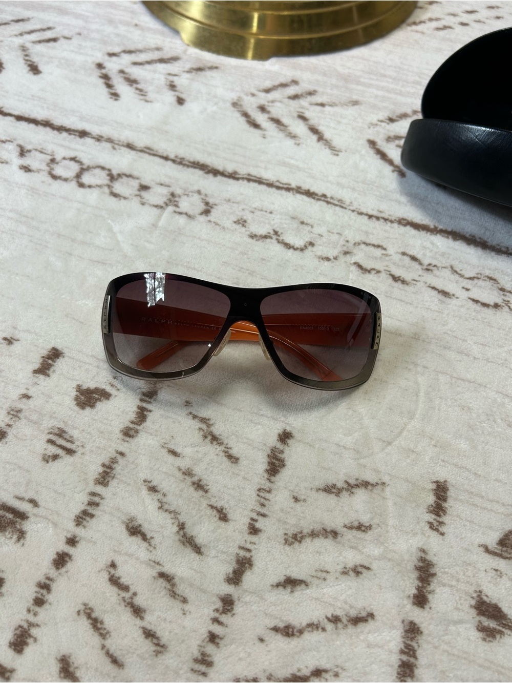 Ralph Lauren RA4009 Shield Sunglasses Brown Gradient w/ Case Quiet Luxury - Picture 10 of 14